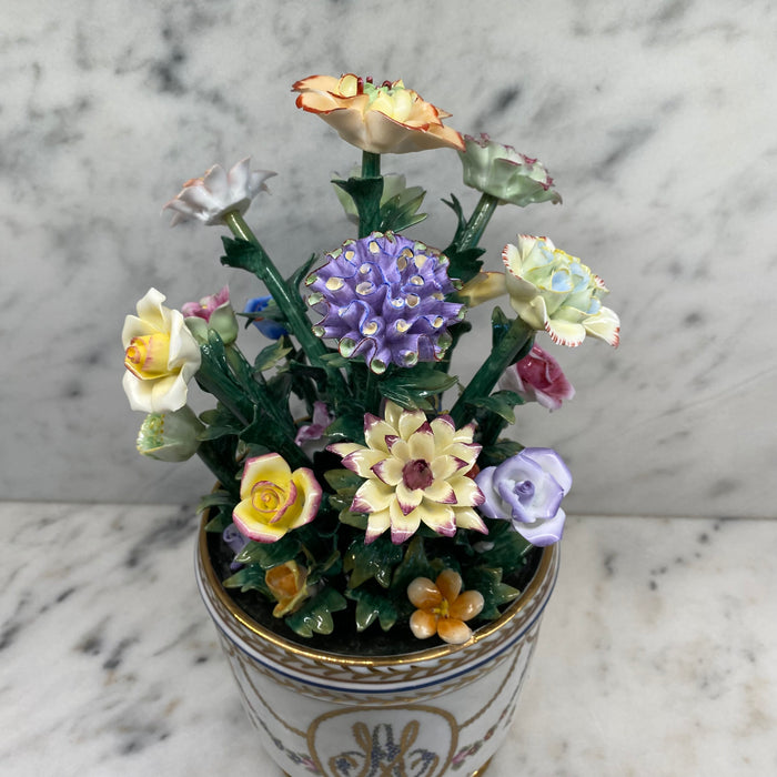 French Sevres Porcelain Flower Vase or Cachepot with Marie Antoinette Cipher