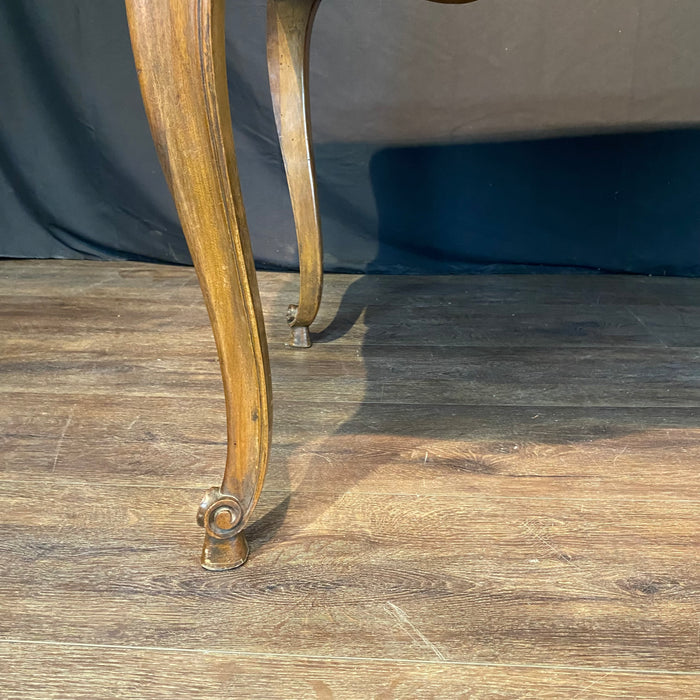 French 19th Century Writing Desk, Side Table or Console -  Louis XV Walnut with 2-Sided Carved Floral Urn Decor