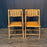 Pair of Midcentury Tortoiseshell Bamboo Folding Chairs with Bamboo and Rattan Tray Table
