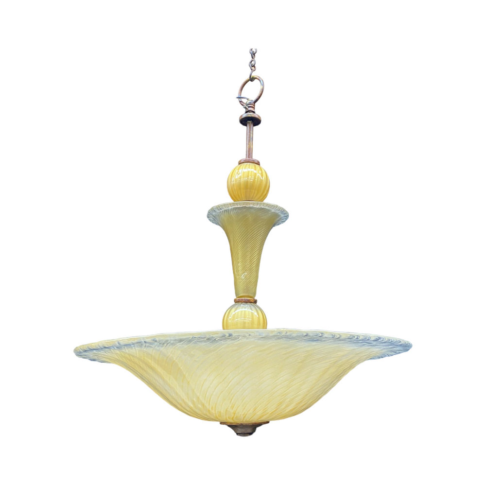 Italian Murano Style Midcentury Glass Ceiling Lamp