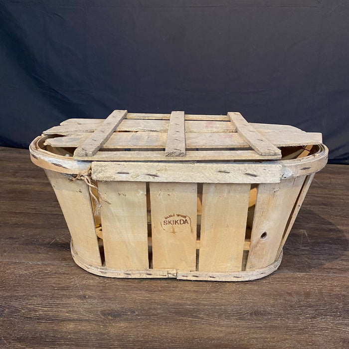 Wooden Fruit Basket with Top from France Marque Depose Skikda