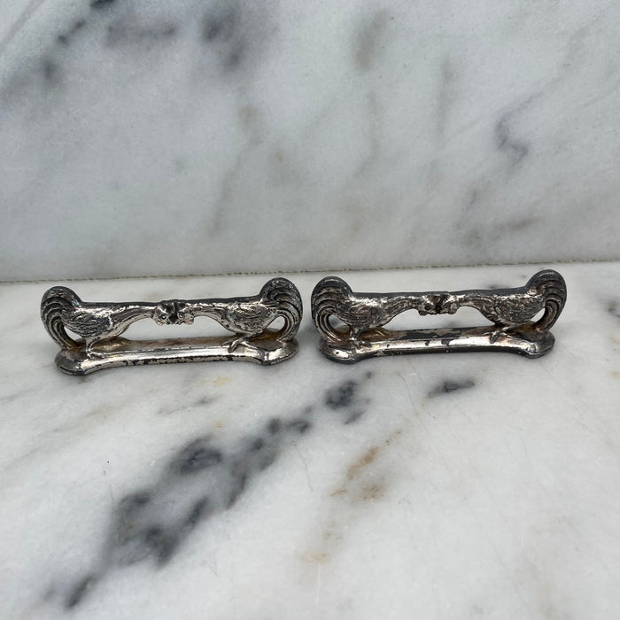 Antique Knife Rests from France: Set of 12 Argit Animal Knife Rests in the Style of Benjamin Rabier