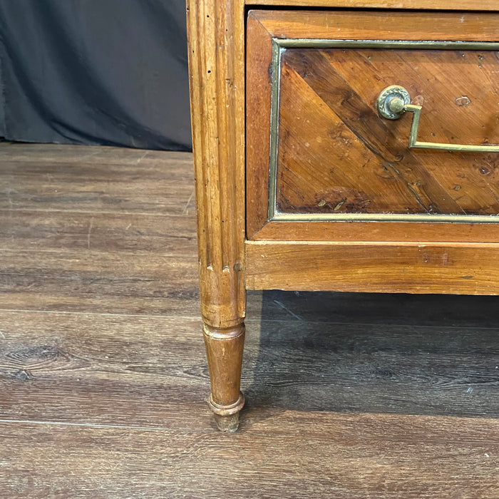 19th Century French Walnut Commode, Chest of Drawers, Dresser or Secrétaire Desk with Marble Top