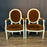Pair of 19th Century French Louis XVI Carved and Painted Fauteuil Armchairs with Exceptional Carving