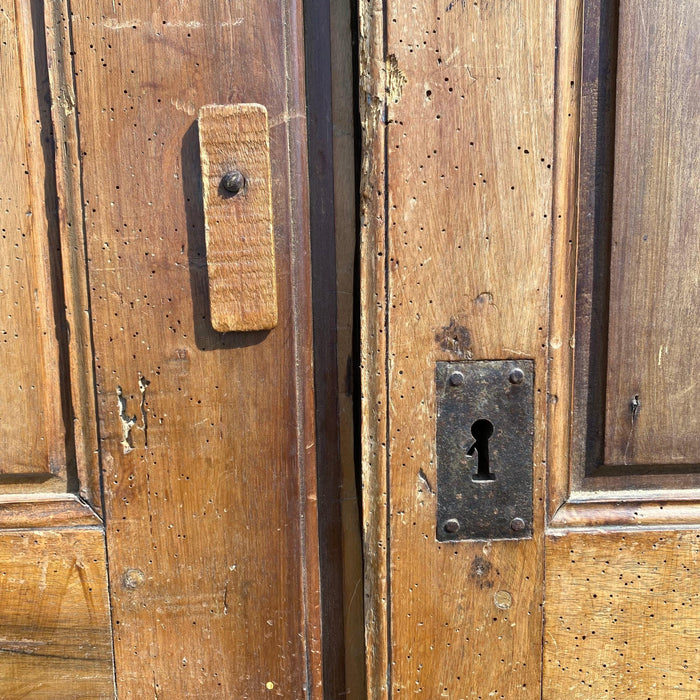 Set of 6 French Antique Walnut Doors (3 Pairs) with Original Keys in the Shape of Numbers 1, 2 and 3