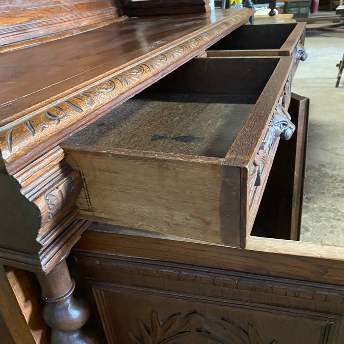 Antique French Renaissance Black Forest Hunt Buffet Sideboard 19th Century