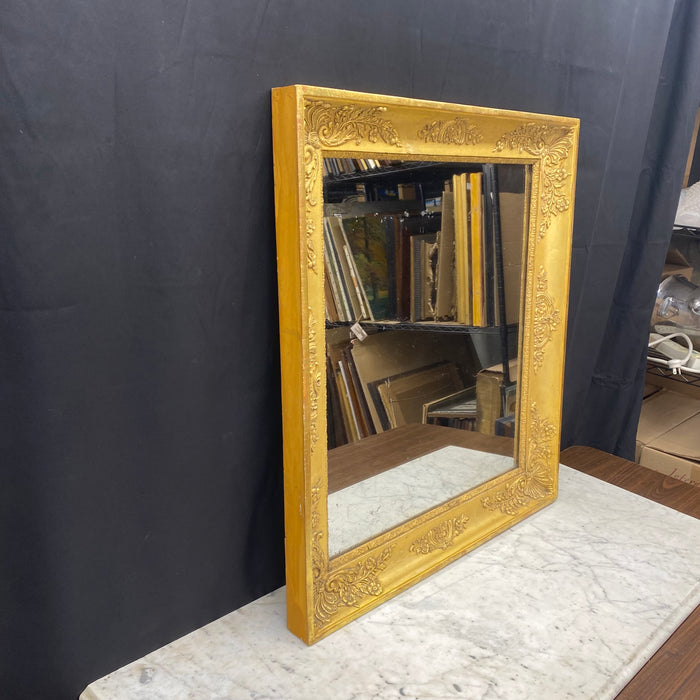 French 19th Century Empire Gold Gilt Wall Mirror with Original Mirror Glass