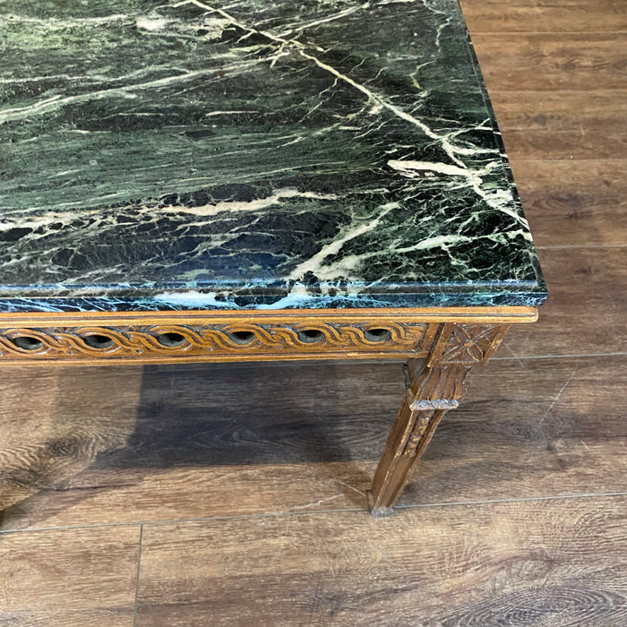 French Louis XVI Carved Marble Top Side Table, Coffee Table or Occasional Table
