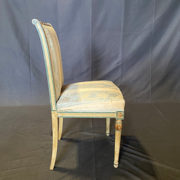 Pair of French Neoclassical Painted Louis XVI Side Chairs or Accent Chairs