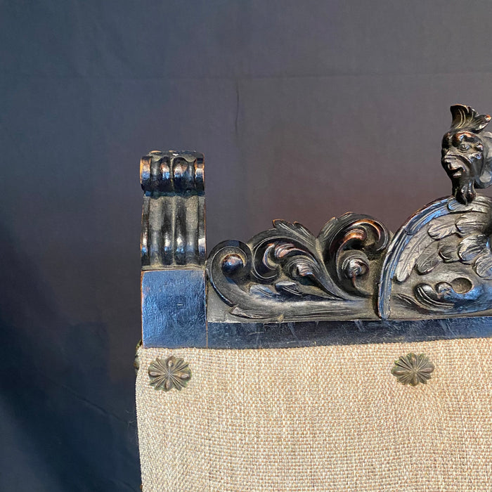 Pair 18th Century British Baroque or Renaissance Revival Armchairs or Fauteuils