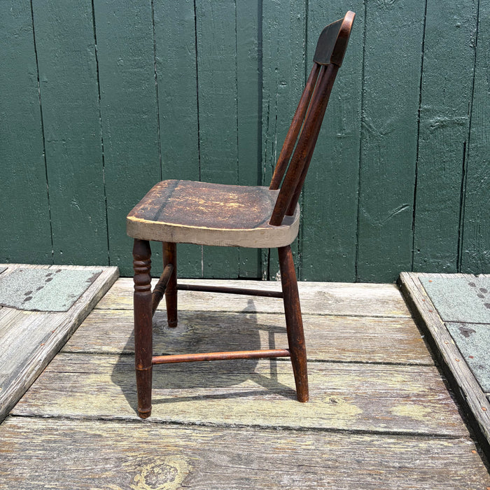 Set of Six 19th Century Plank Seat Grange Chairs from Maine