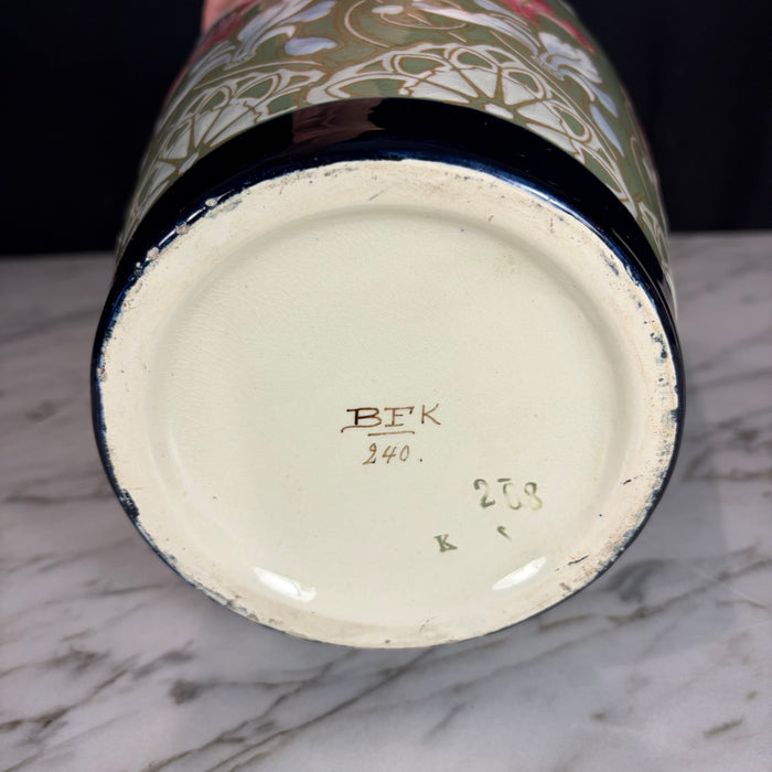 Large Art Nouveau Vase by Boch Freres Keramis