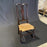 Set of Five Early Ebony Queen Anne Rush Seat Dining or Side Chairs