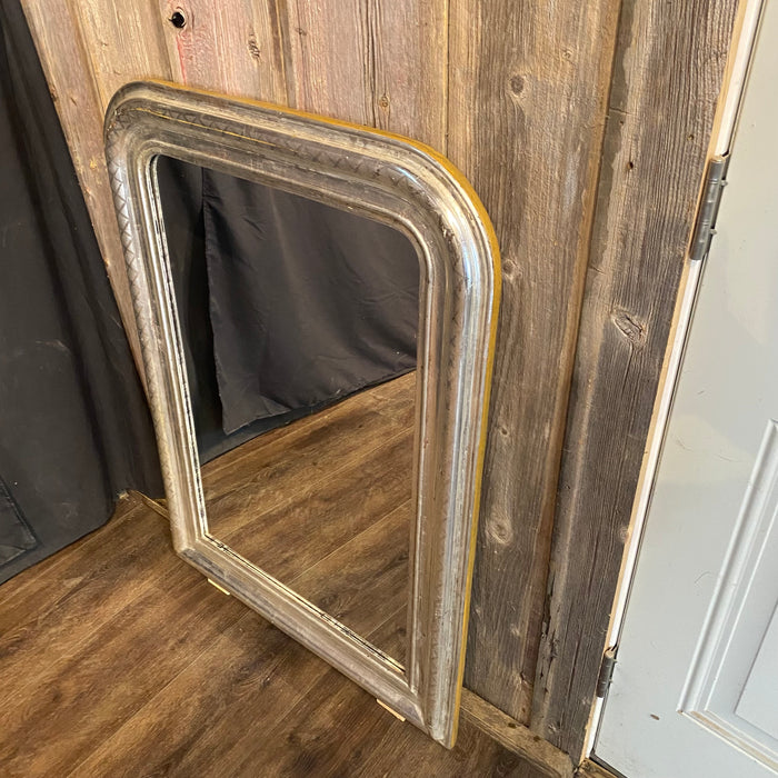 French Antique French 19th Century Silver Gilt Louis Philippe Wall Mirror