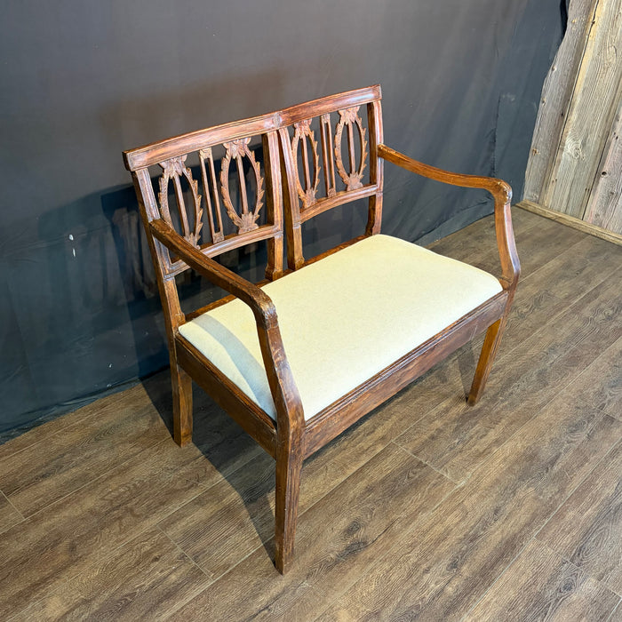 Pair of Neoclassical Two-Seat Chair Settees or Loveseats late 18th Century