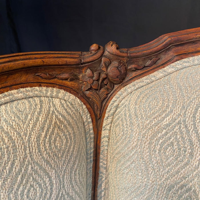 Classic French Louis XV Intricately Carved Walnut Bergere, Armchair or Wingback Chair