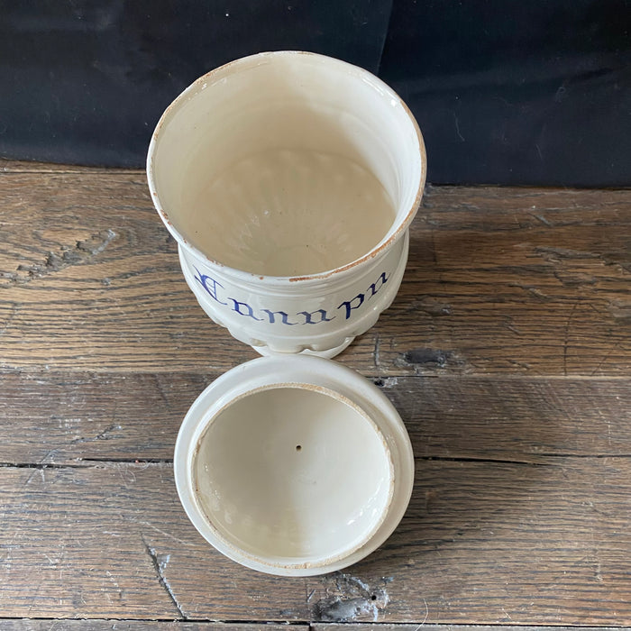 Antique Italian Apothecary Jar Venetian Canapa Porcelain Urn Large