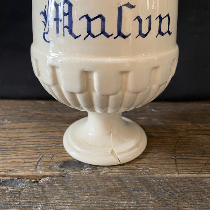 Antique Italian Apothecary Jar Venetian Malva Porcelain Urn Large