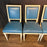 Set of Eight French Louis XVI Painted Dining Chairs in Blue Leather Circa 1920
