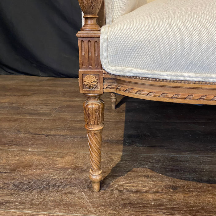 Antique French Sofa or Loveseat Louis XVI with Exquisite Carving, 19th Century