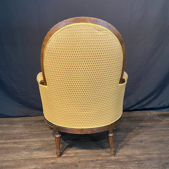 Fine Carved French Louis XVI Armchair or Bergere Chair with Exquisite Carving