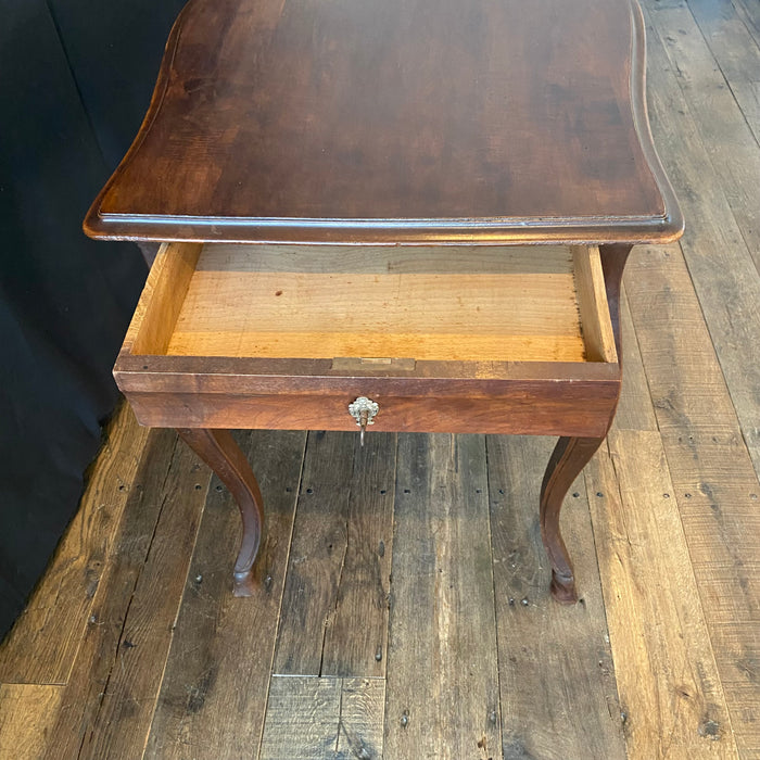 19th Century French Louis XV Carved Walnut Side Table or Desk Hoof Feet