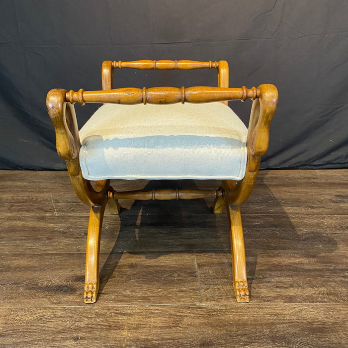 French Pair of Carved Swan Neck Benches