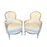 Pair of Antique French Louis XV Painted Bergère Armchairs