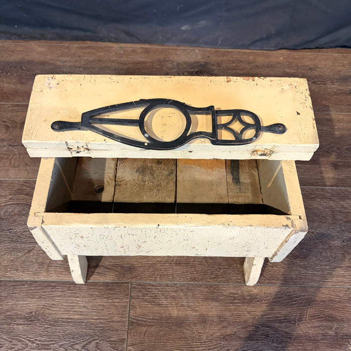 Antique Primitive Shoe Shine Bench for Cobbler with Cast Iron Foot Rest