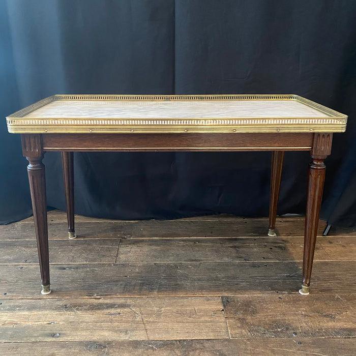French Louis XVI Marble Top Coffee Table or Cocktail Table