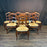 Set of Eight French Louis XV-Style Walnut Dining Chairs with Rush Seats