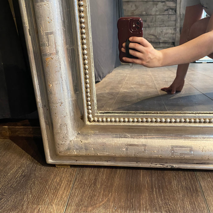 French 19th Century Louis Philippe Silver Gilt Mirror