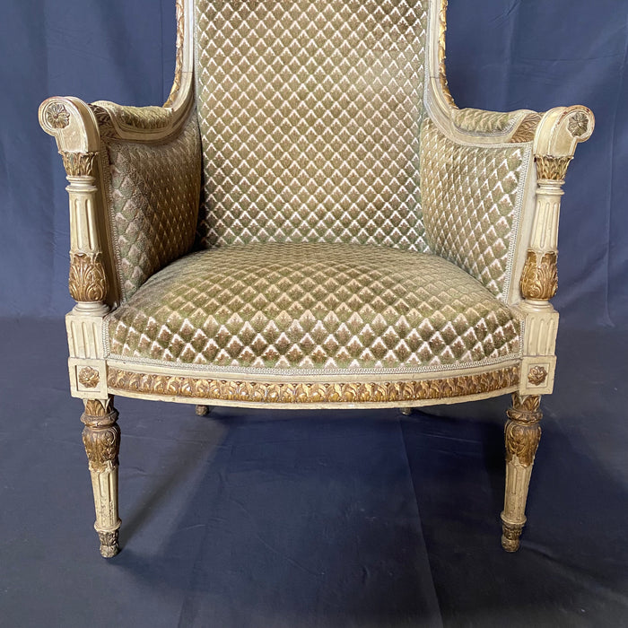 19th Century Fine French Louis XVI Carved Five-Piece Salon Suite, Parlor Set or Living Room Set