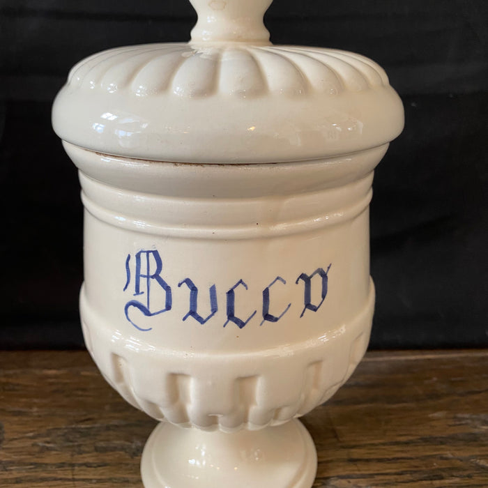 Antique Italian Apothecary Jar Venetian Bucco Porcelain Urn Large