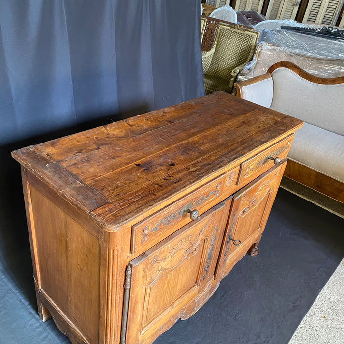 French Louis XV Walnut Buffet Sideboard Cabinet from Provence - 18th/19th Century