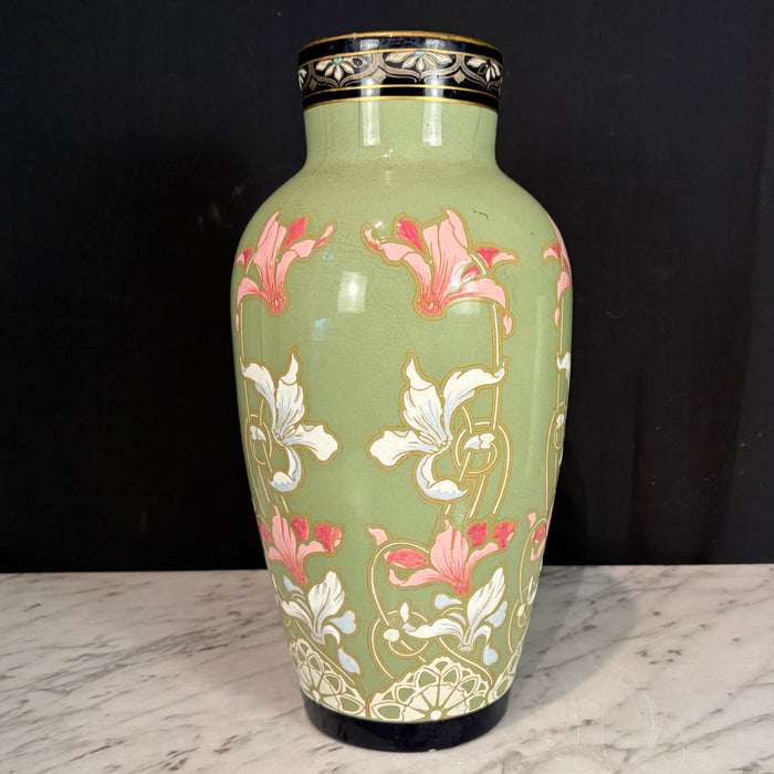 Large Art Nouveau Vase by Boch Freres Keramis