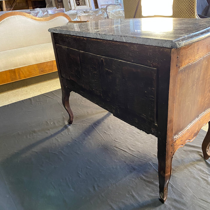 French Period Louis XV Marble Top Commode or Chest of Drawers or Dresser with Exquisite Carving