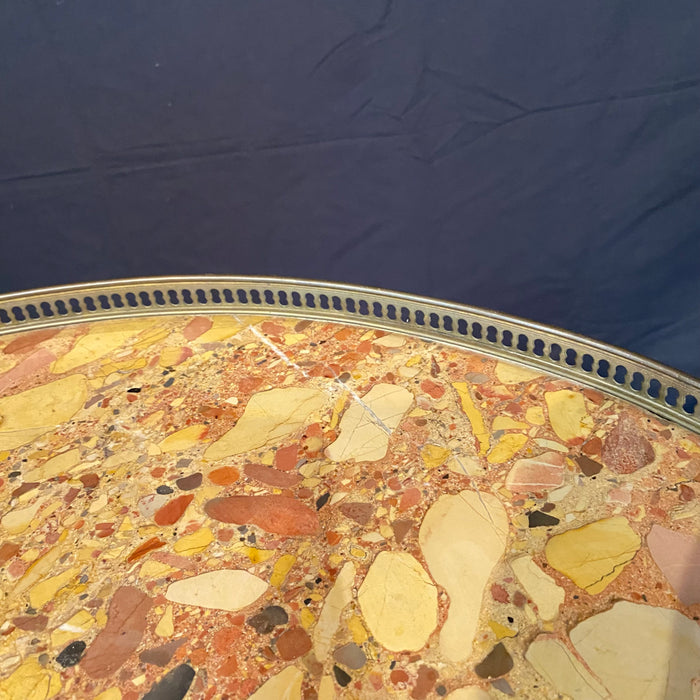 French Louis XVI Marble Top Bouillette or Games Table or Side Table