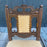 Antique Set of 8 British Jacobean Style Carved Oak Dining Chairs: 2 Arm Chairs and 6 Side Chairs