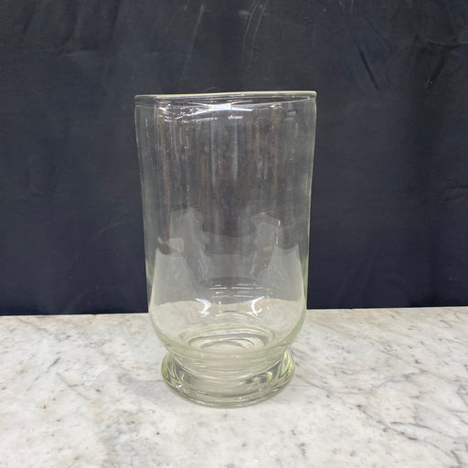 Hand-Blown Clear Glass Hurricane Vase, Footed Candle Holder and Centerpiece