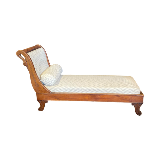 French Antique Swan Neck Recamier Chaise Lounge Sofa