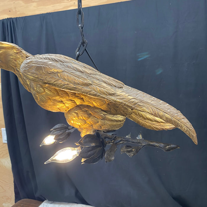 French Carved Gold Gilt Eagle Chandelier Museum Quality