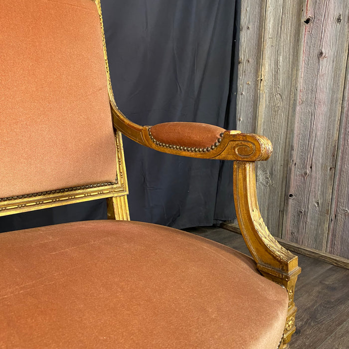 Antique French Louis XVI Salon Suite | Sofa or Canapé, Pair of Armchairs or Fauteuils & Pair of Side Chairs