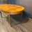 Midcentury French Louis XVI Style Walnut Parquetry Oval Extension Dining Table with Two Leaves