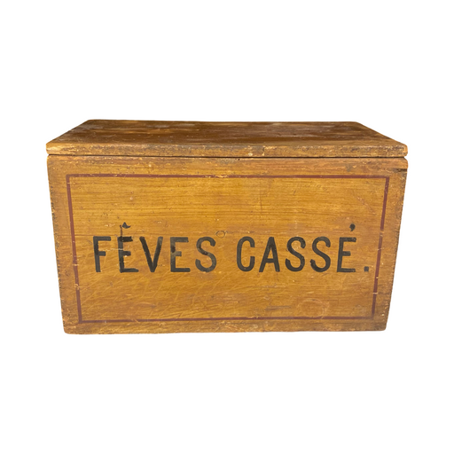 Antique French Box Faux Painted Feves Casse Large Decorative Box Large