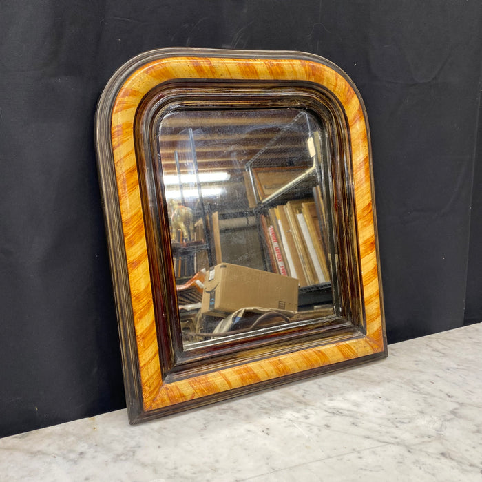 Antique French Louis Philippe Faux Bois Painted Wood Mirror