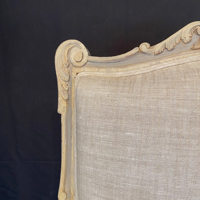 French Pair Louis XV Armchairs or Fauteuils 19th Century Painted