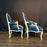 Pair of 19th Century French Louis XV King and Queen Armchairs or Fauteuils
