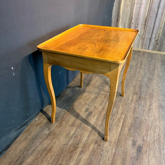 Antique French Louis XV Walnut Galleried Tray Top Side Table