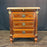 Pair of Antique French Marble Top Petite Commodes, Side Tables or Nightstands with Brass Mounts
